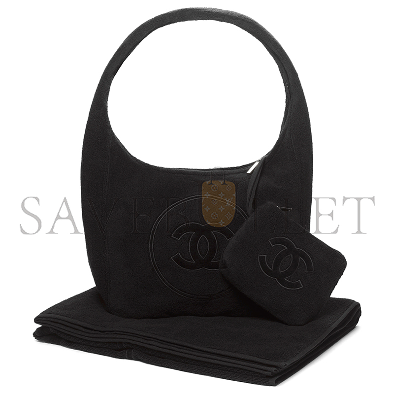 CHANEL COCO BEACH 2025 COLLECTION BEACHWEAR SET COTTON BLACK AAA938 (58*38*20cm) CHANEL COCO BEACH 2025 COLLECTION BEACHWEAR SET COTTON BLACK AAA938 (58*38*20cm)